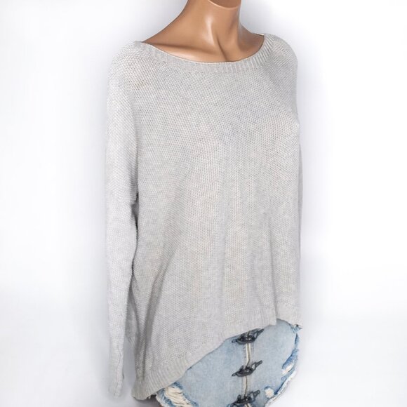 THEORY Efina Cotton and Cashmere High Low Asymmetrical Hem Sweater Size M - Picture 2 of 6